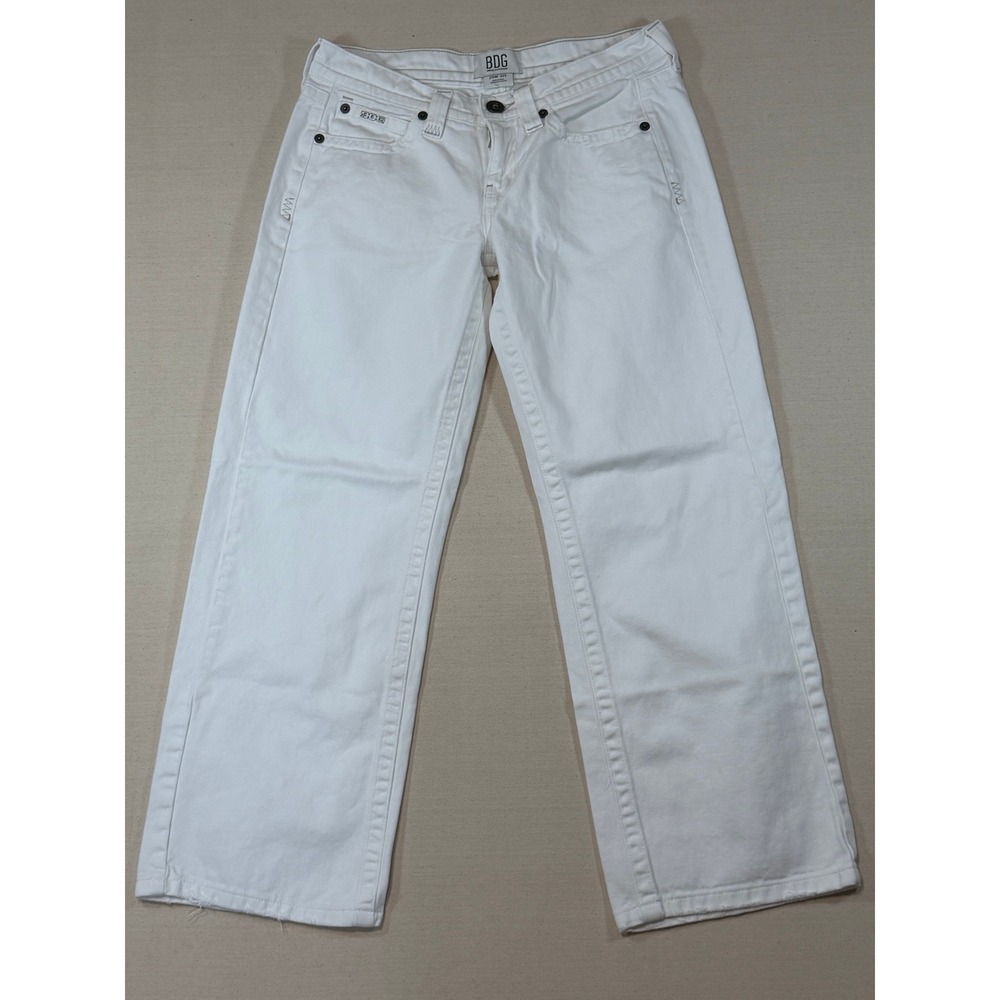 BDG Urban Outfitters Kayla White Wide Leg Jeans 31x29 Low Rise Denim Pants